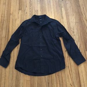 Men’s black slim fit button down shirt